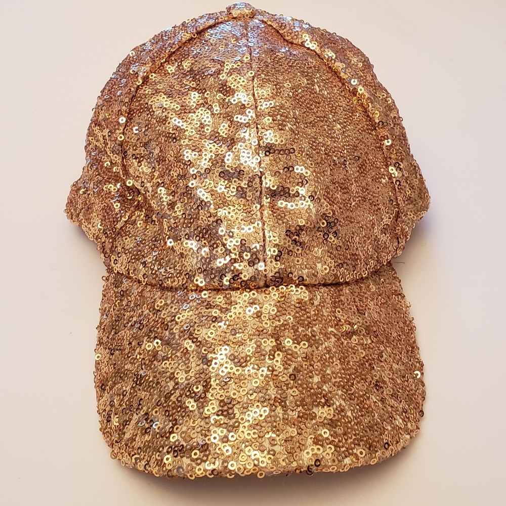 Modern Heritage Womens Yellow Gold Sequin Hat